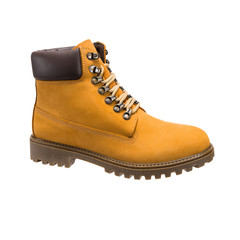 lace-up boots for daily wear, isolated clothing accessories on a white background