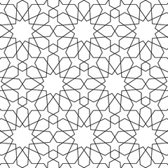 Obraz premium Abstract seamless pattern with abstract geometric style. Repeating sample figure and line. For fashion interiors design, wallpaper, textile industry