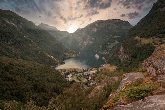 Geiranger on Geraingerfjord, Norway