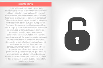 Lock vector icon , lorem ipsum Flat design