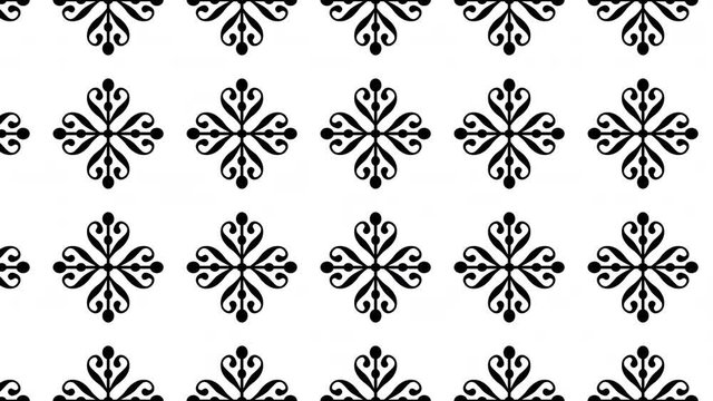 Seamless decoration pattern animation. 4K, loop