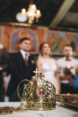Fototapeta na wymiar Wedding ceremony in church