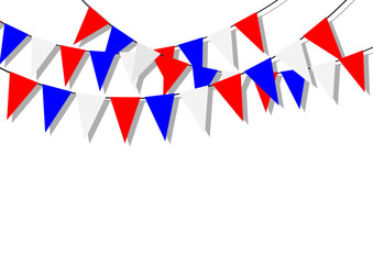 Simple red white and blue party celebration bunting flags