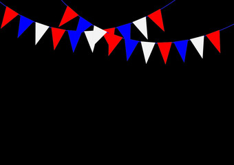 Simple red white and blue party celebration bunting flags