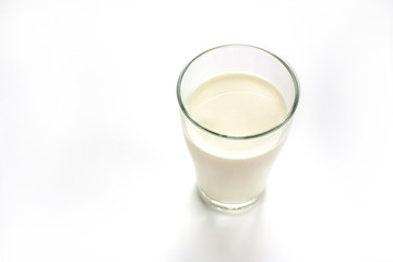 Glass of milk Isolated on a white background.