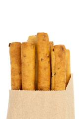 Grissini, Italian breadsticks isolated on white background