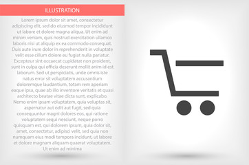 icon- cart shopping , lorem ipsum Flat design