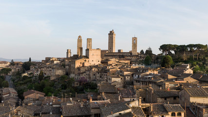 Naklejka premium San Gimignano, borgo toscano medioevale italia