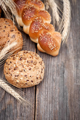 delicious homemade buns with cereals
