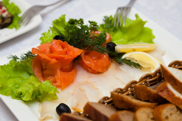 salad with salmon and vegetables