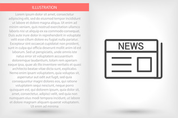 Obraz premium Newspaper vector icon , lorem ipsum Flat design