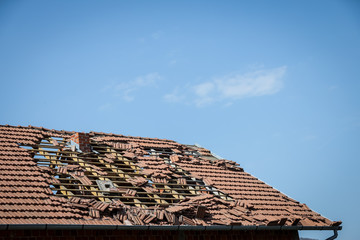 Damage house after a strong earthquake