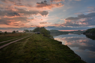 sunrise over the river