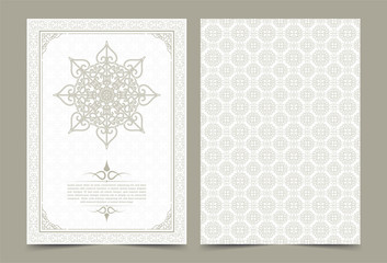 Antique gold greeting card with a White background.
