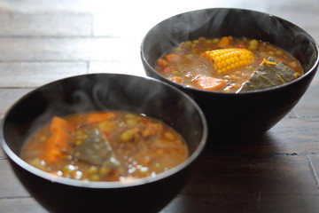 delicious plate of hot homemade stew