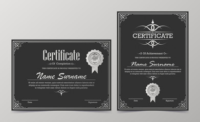 Classic certificate award template	