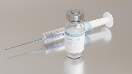 Medicine infectious concept vaccine and syringe injection.
It use for prevention, immunization and treatment from corona virus infection.
coronavirus vaccine in a research medical lab. 3D illustration