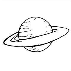 Saturn planet icon. Outline illustration of Saturn planet vector icon for web