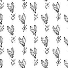 Floral seamless pattern. Isolated on white background. Vector stock illustration.