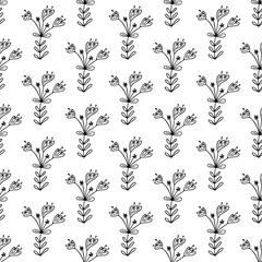 Floral seamless pattern. Isolated on white background. Vector stock illustration.