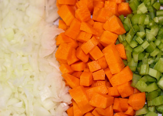 Mirepoix, the combination of carrot, celery and onion, is widely used in the preparation of different dishes.