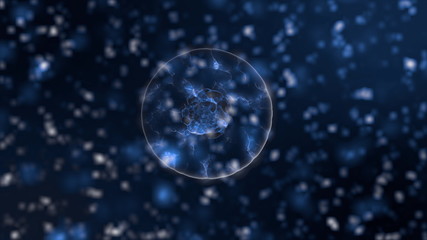 Virus And Bacteria Under Electron Microscope. Viral Epidemic Disease. Health Concept. Pathogens, information on the new 2019-nCoV coronovirus, SARS. The epidemic in China