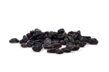 Organic Black raisin isolated on white background
