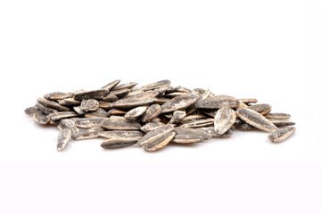 Organic Salted Sunflower seeds isolated on white background