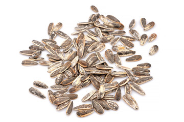 Organic Seed of Sunflower isolated on white background