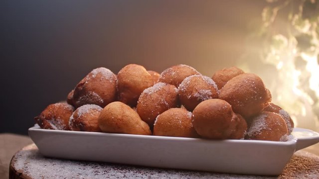 A typical Brazilian food, Bolinho de Chuva. Fried, with sugar and cinnamon