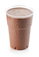  chocolate milkshake in plastic take away cup