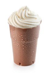  chocolate milkshake in plastic take away cup