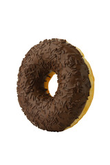chocolate donut isolated on white