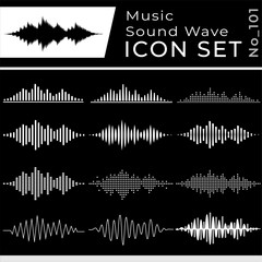 Sound waves icon set.  Music sound wave equalizer vector design collection. Vector and illustration.