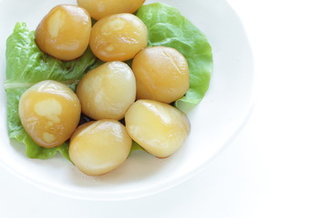 Japanese food, konjac and soy sauce simmered for healthy food