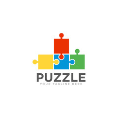 Puzzle Logo Design Vector Template