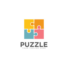 Puzzle Logo Design Vector Template