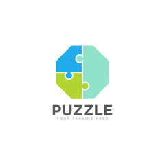 Puzzle Logo Design Vector Template
