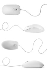 Modern computer mouse collection on white background