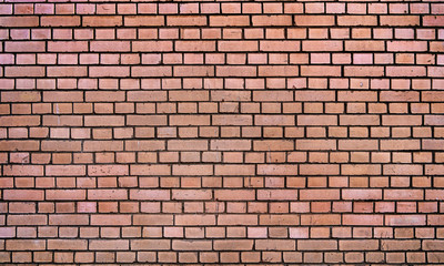 Red brick wall texture for interior design. Brick wall for background.
