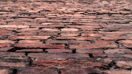 Red brick wall texture for interior design. Brick wall for background.