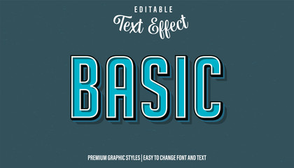 Basic Retro Vintage Style Editable Text Effect Premium EPS