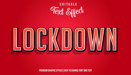 Lockdown Modern Gradient Style Editable Text Effect Premium EPS