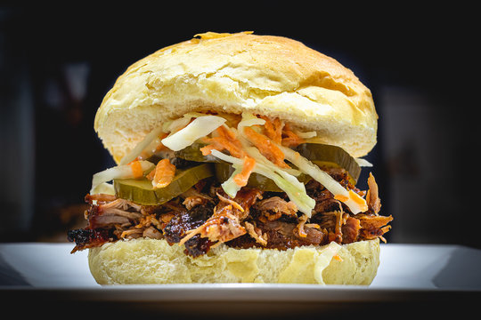 bondiola sandwich in sweetpotato bread