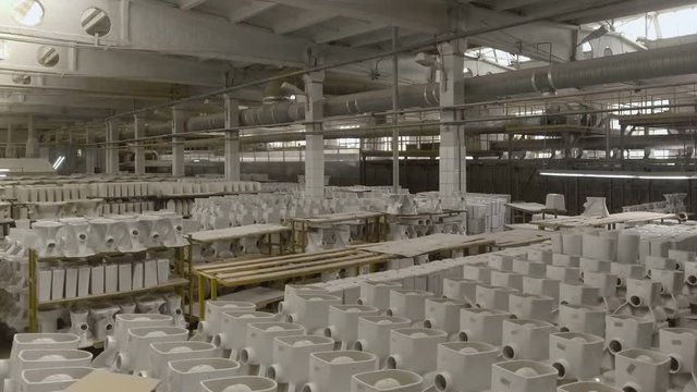 Warehouse with toilet in ceramic factory