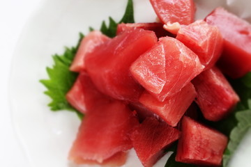 Japanese food, freshness tuna Maguro fish raw food 
