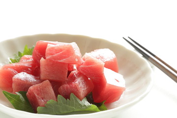 Japanese food, freshness tuna Maguro fish raw food 
