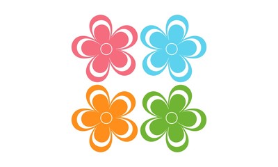 Flower simple illustration set vector