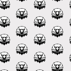 Seamless pattern of Eagle head logo 