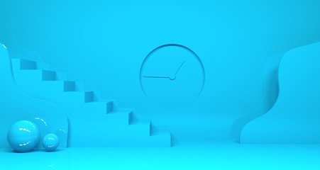 3d illstration of abstract feminine color geometric shape , modern minimalist mockup for podium display